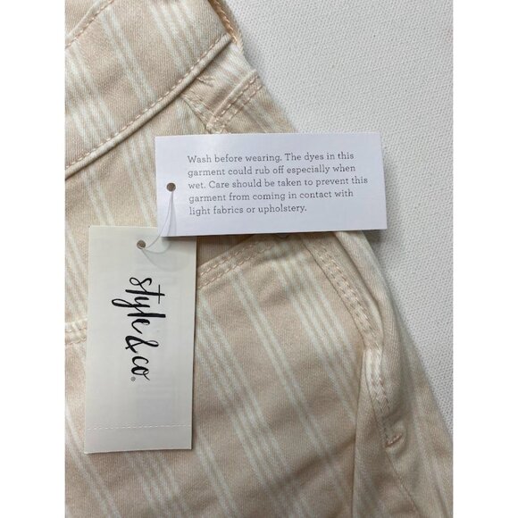 Style & Co Curvy Tummy Control Jeans Women's 8 MEDIUM Pale Pink Striped Skinny - Picture 9 of 14